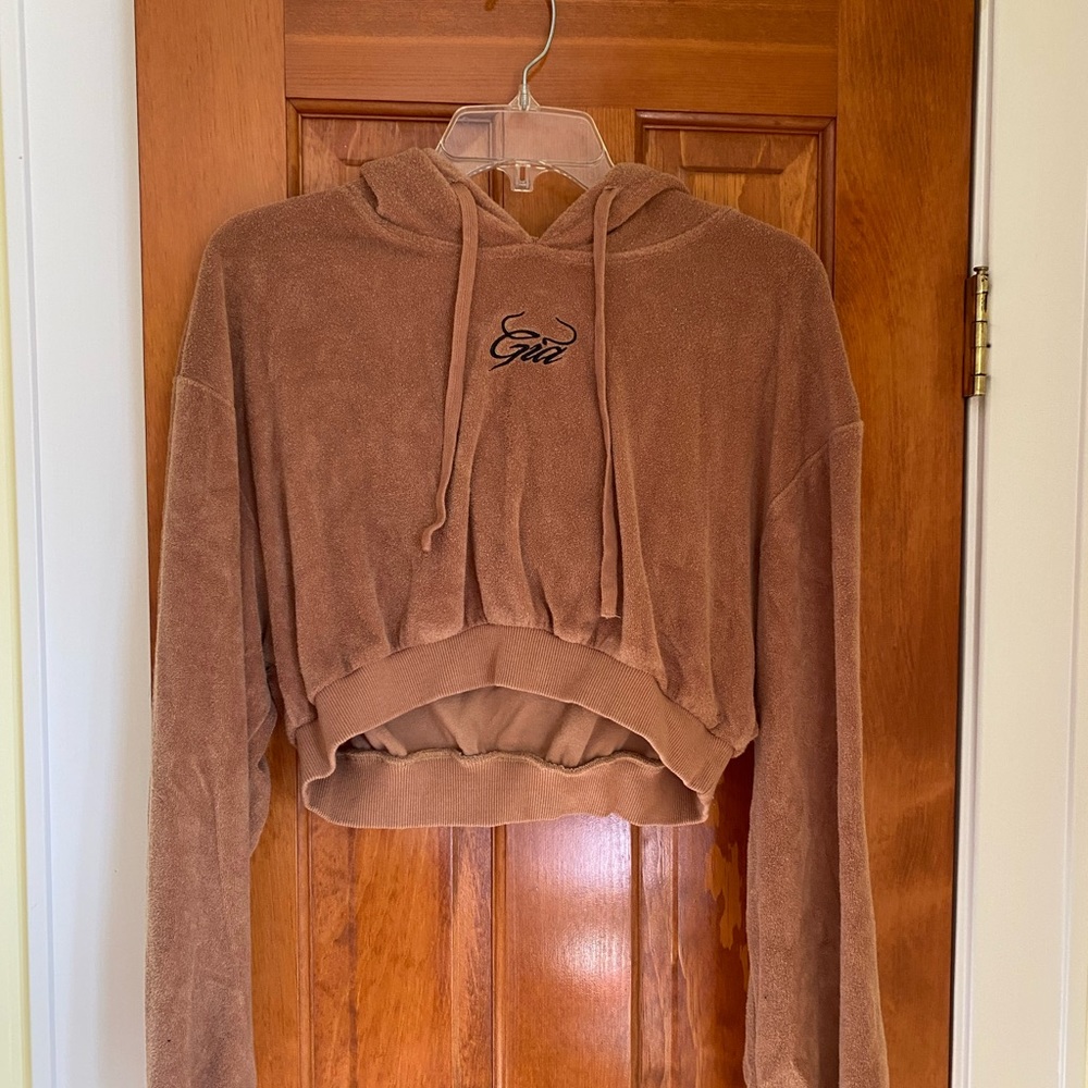 Worn ONCE, like-new, I AM GIA cropped terry hoodie